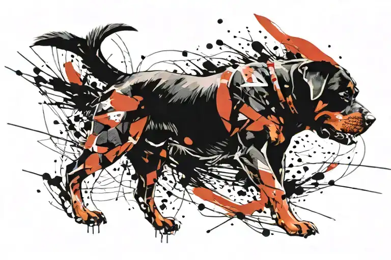 a female biege rottweiler dog tattoo design idea
