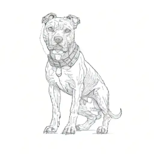 a pit bull terrier tattoo design idea