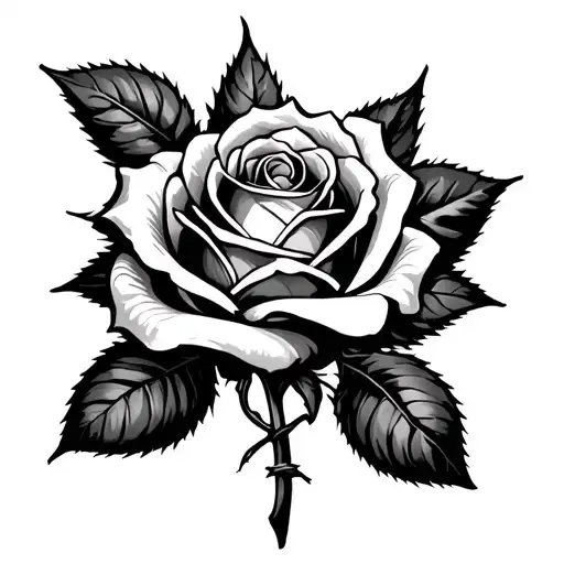 Rose intertwined barbed wire tattoo design idea
