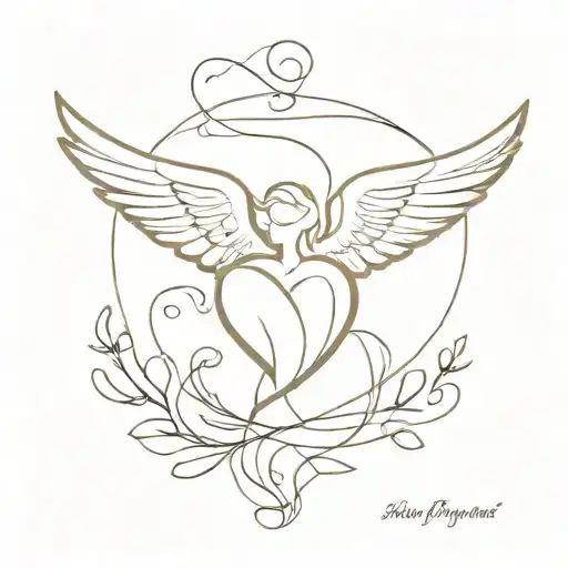 " in my heart you will remain" with angel wings tattoo design idea