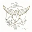 " in my heart you will remain" with angel wings tattoo design idea