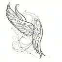 " in my heart you will remain" with angel wings tattoo design idea
