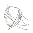 " in my heart you will remain" with angel wings tattoo design idea