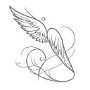 " in my heart you will remain" with angel wings tattoo design idea