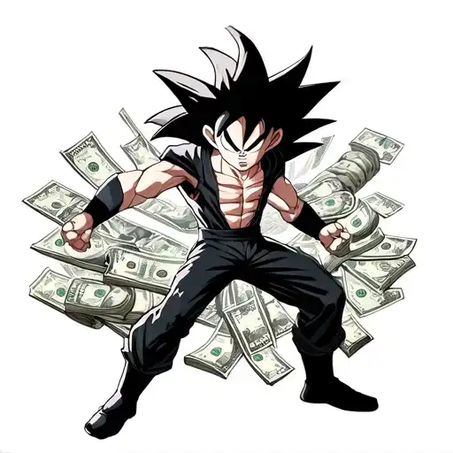 money, trading, sasuke, black suit spiderman, goku black, vegeta normal and ego, any strong dbz and naruto and marvel tattoo design idea