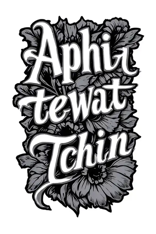 "Aphiwattechin" "Aphiwattechin" last name written tattoo design idea
