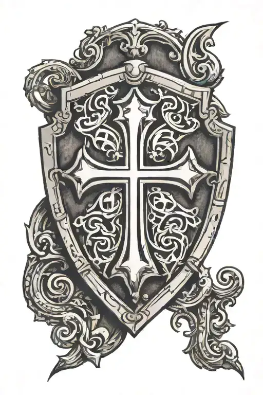 templar shield templar cross tattoo design idea