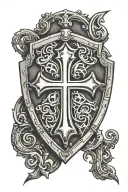 templar shield templar cross tattoo design idea