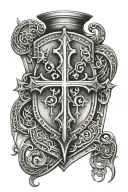 templar shield templar cross tattoo design idea