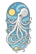 octopus van gogh starry night swirl tattoo design idea