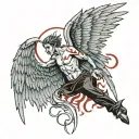 lucifer fallen angel broken wings tattoo design idea