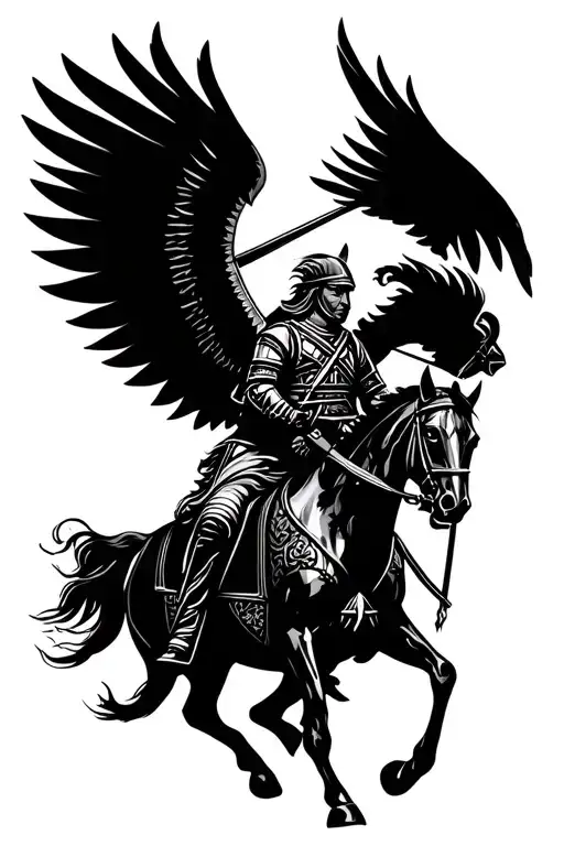 polish cavalry winged hussars tattoo design idea