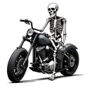 Skeleton Motorcycle tattoo design idea