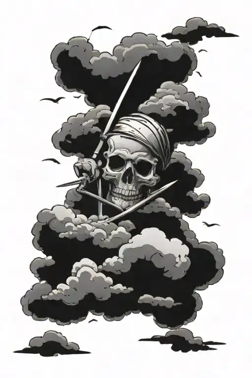 clouds and bravery honor and respect tattoo design idea