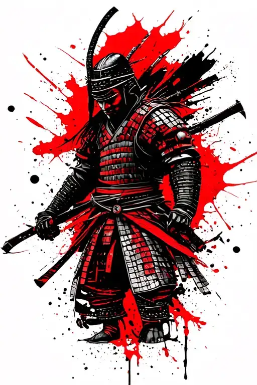 "Increase your courage" Samurai warrior tattoo design idea