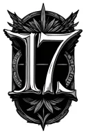 Roman Numeral 17 tattoo design idea