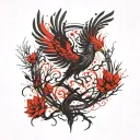 Phoenix Bird Inside A Tree Of Life tattoo design idea