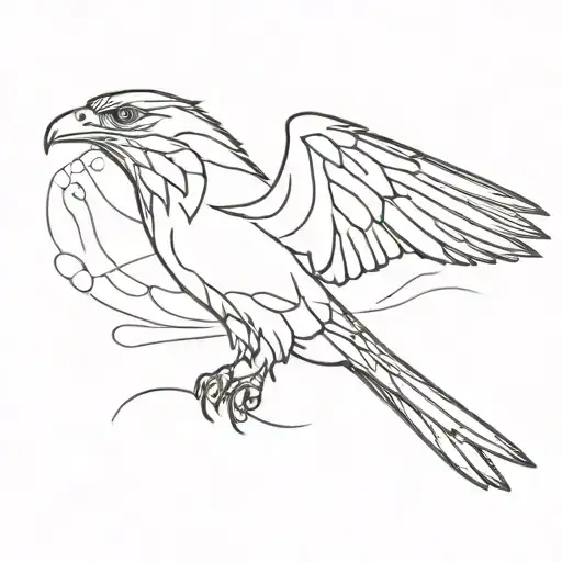 red kite bird flying tattoo design idea