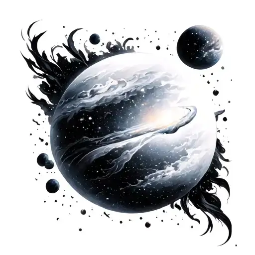 Galaxy Black And White tattoo design idea