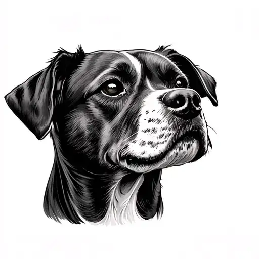 Half Dog Face tattoo design idea