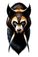 gentle wolverine animal with claws tattoo design idea