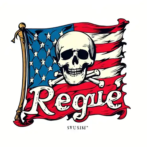 "Reggie " pirate flag tattoo design idea