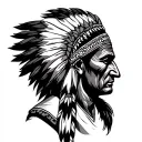 indian head profile holding tattoo design idea