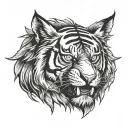 Tiger, raven, wolf tattoo design idea