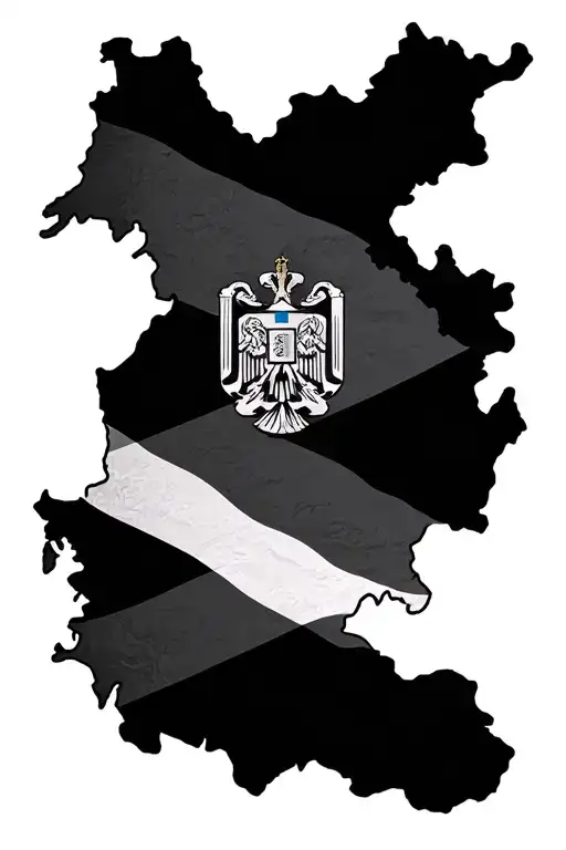 bosnia map with flag tattoo design idea