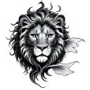 Lion And Koi Fish tattoo design idea