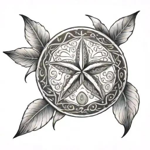 sand dollar and serpent  tattoo design idea