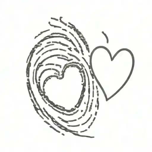 Thumb print heart with 1998 on top and 2004 on bottom tattoo design idea