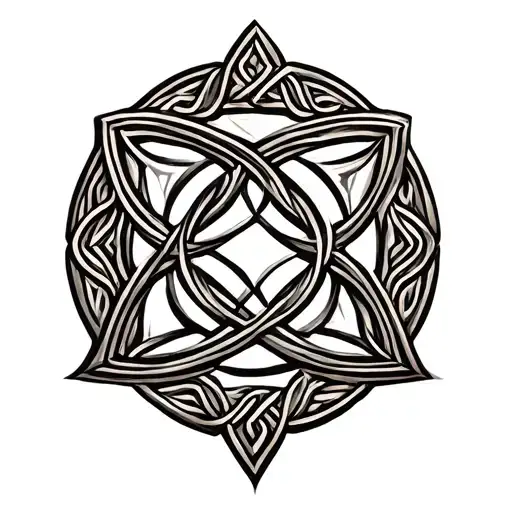 Celtic trinity knot design made of stone tattoo design idea