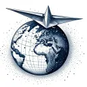 real plane reflecting paper airplane flying over a world to show dreams become reality tattoo design idea