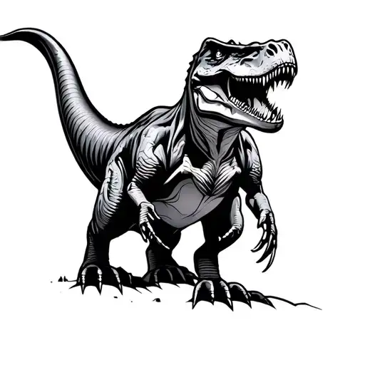 Ford Raptor Mountain landscape raptor dinosaur tattoo design idea