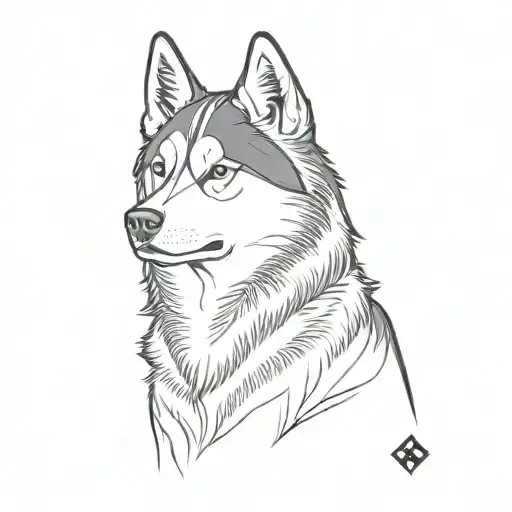 a husky dog tattoo design idea