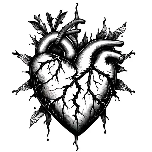 healing broken heart tattoo design idea