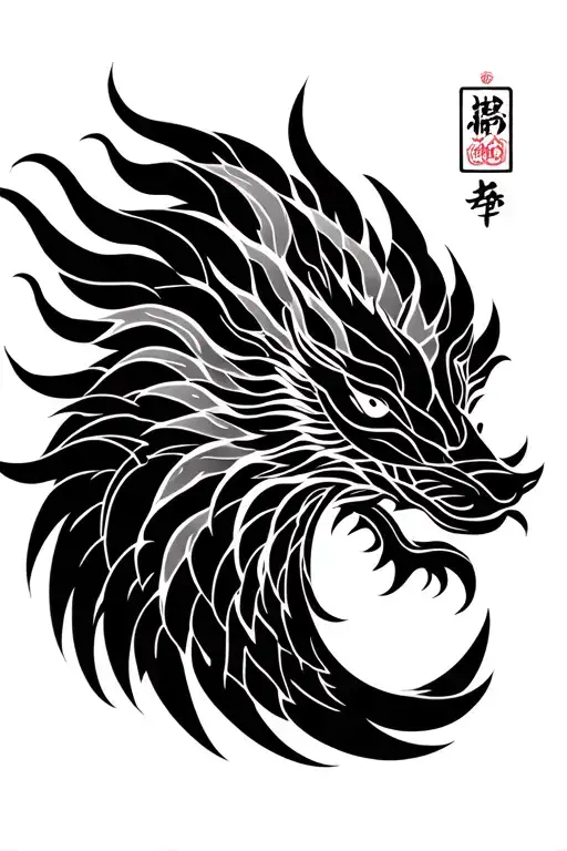 Create a black-and-gray tattoo-style illustration with clean linework and realistic shading.Include four Chinese Zodia tattoo design idea