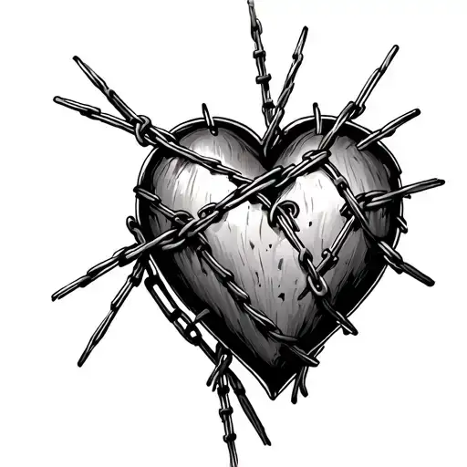 4. Barbed Wire Heart / Heart with ChainsYour childhood, your bloodline, the people who were supposed to protect you.K tattoo design idea
