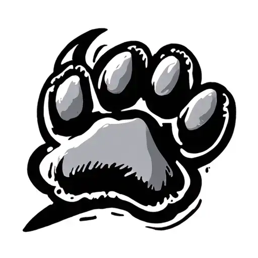 Dog paw and lifeline symbol tattoo design idea