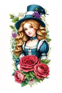 Alice in wonderland sleeve tattoo tattoo design idea