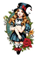 Alice in wonderland sleeve tattoo tattoo design idea