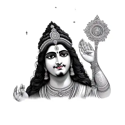 Krishna Telling Bhagavad Gita tattoo design idea