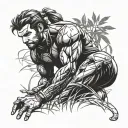 sleeve solid snake from metal gear solid in a jungle crouching tattoo design idea