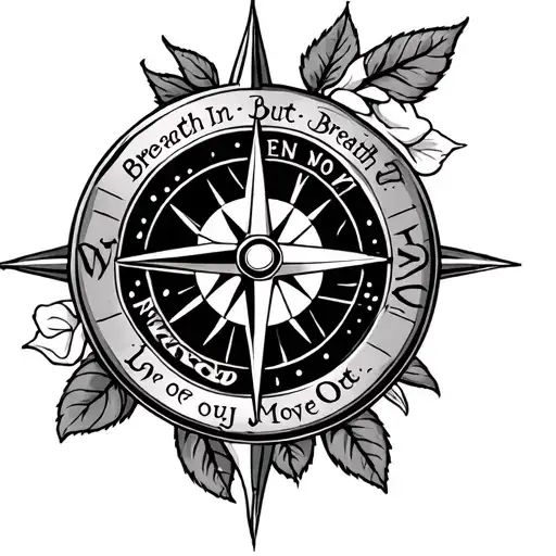 jimmy Buffett theme tattoo white rose nautical compass sign language love sign breath in breath out move on tattoo design idea