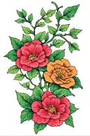 floral vine tattoo design idea