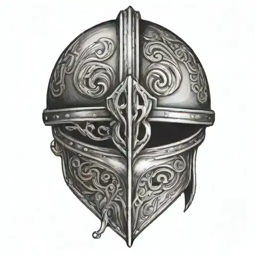 Anicent roman helmet tattoo design idea