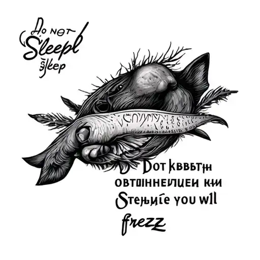 "Do not sleep, otherwise you will freeze" the inscription in Russian tattoo design idea