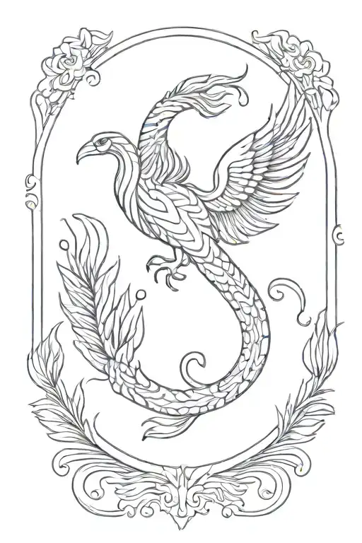 phoenix scorpio zodiac sign tattoo design idea
