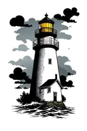 lighthouse tattoo design idea